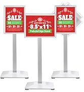 VAIIGO Sign Stand 8.5x11inch Pedestal Sign Holder Poster Stand 3Packs Adjustable Floor Standing S...