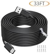 ASKUBSKU 33FT/10M USB to USB C Power Cable for CCTV Camera, Type C Power Extension Cable for Xiao...