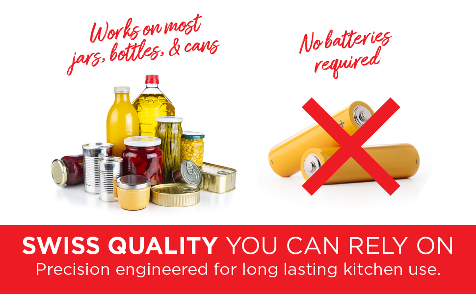 works on most jars, bottles, &amp;amp; cars. No batteries required