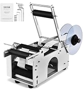 VEVOR Semi-Automatic Round Labeling Machine, 20-50pcs/min, Electric Bottle Label Applicator for R...