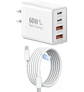 USB C Wall Charger Block 60W 4-Port Fast Charging Power Adapter | Multiport Charger, for iPhone &amp;...