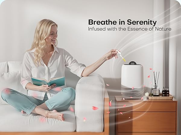Air Purifiers Home H13 True HEPA Filter 1076 Ft² Pet Hair Odors Pollen Smoke Aroma Quiet 360°Intake