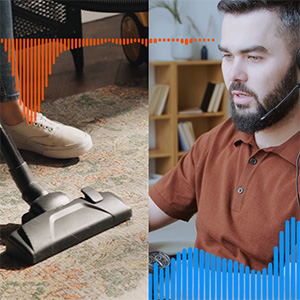 noiseclean features cancelling static background noise of vacuum cleaner during online call