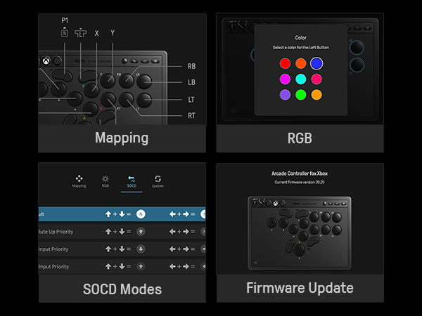 Hot-Swappable PCB Controller; Low-Profile Mechanical Switches; Programmable Fight Stick