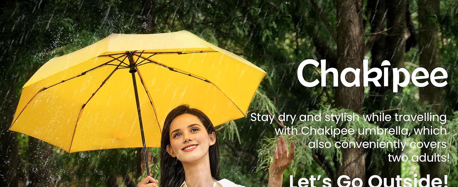 Chakipee Travel Compact Umbrella Windproof - Portable Automatic Umbrellas for Rain
