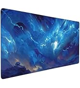 JJWETONG Large Gaming Mouse Pad with Blue Dragon Design, Extended Desk Mat, Non-Slip Rubber Base,...