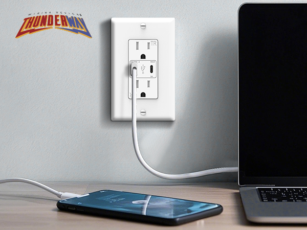 Outlet with Type A &amp;amp; Type C USB Ports