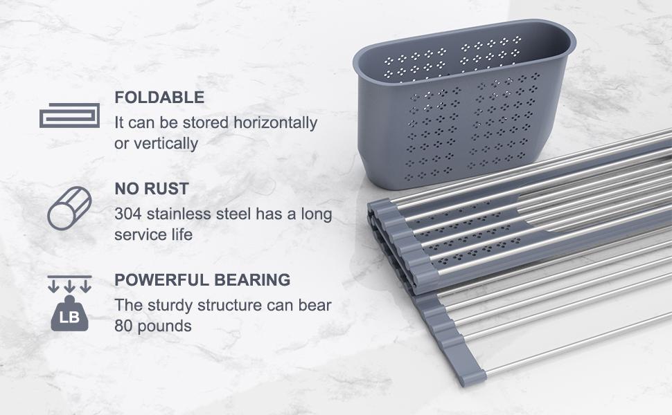 Dish Drying Rack Over the sink Roll up dish drying rack