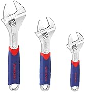 WORKPRO 3-piece Adjustable Wrench Set CR-V with Rubberized Anti-Slip Grips 10-inch, 8-inch, 6-inch