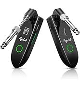 POGOLAB UHF Wireless Guitar System, 6.35mm & 3.5mm 2 in 1 Plug, Rechargeable Wireless Guitar Tran...