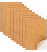 10 PCS Self-Adhesive Cork Sheets 8.26×11.8 Inch×1mm Cork Backing Sheets for DIY Coasters Wall Dec...