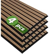 Art3d 4-Pack 12" x 93" Soundproof Wood Slat Panels, 31 sq.ft Acoustic Wall Panels, 3D Wall Panels...