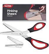 Pinking Shears for Fabric Cutting, Taotree 9.5" Sewing Scissors, Zig Zag Craft Scissors Decorativ...