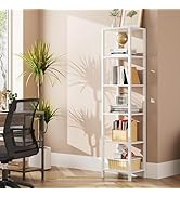 TUTOTAK Bookshelf, 6-Tier Tall Book Shelf, Narrow Bookcase for Small Space, DIY Stackable Bookshe...