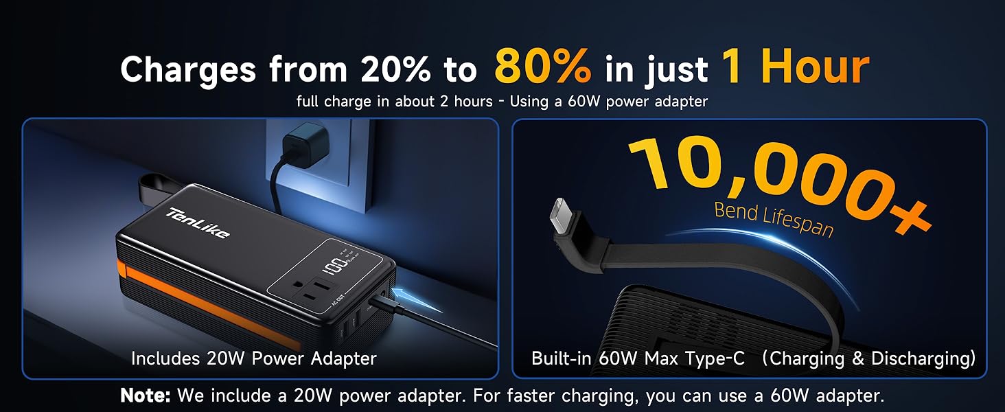 Portable Power Station 99.9Wh Power Bank for Camping Essentials Small Electric Generator