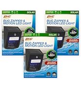 PIC 2-in-1 Solar Bug Zapper and Motion Sensor LED Light, Outdoor Electric Insect Killer, Mosquito...