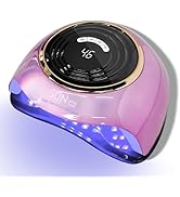MIRAGE LAYON UV LED Nail Lamp, 288W Professional Nail Dryer for Gel Polish, 63 LED Beads Automati...