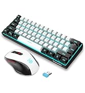 Snpurdiri 2.4G Wireless Gaming Keyboard and Mouse Combo, Include Mini 60% Merchanical Feel RGB Ba...