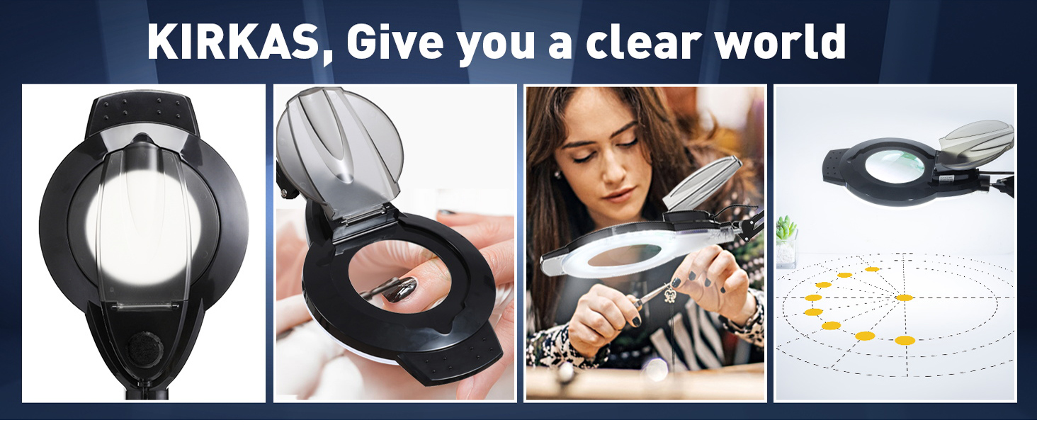 10X Magnifying Glass with Light and Clamp