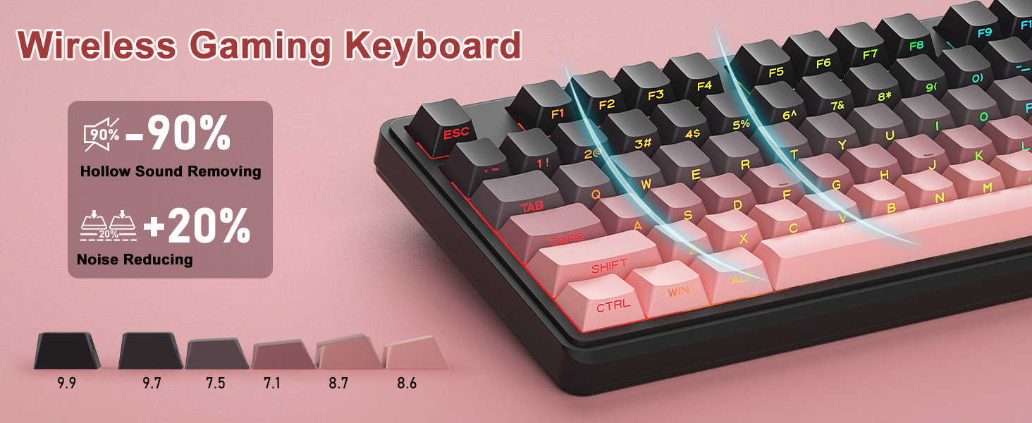 wireless backlit keyboard bluetooth wireless keyboard 75 percent keyboard