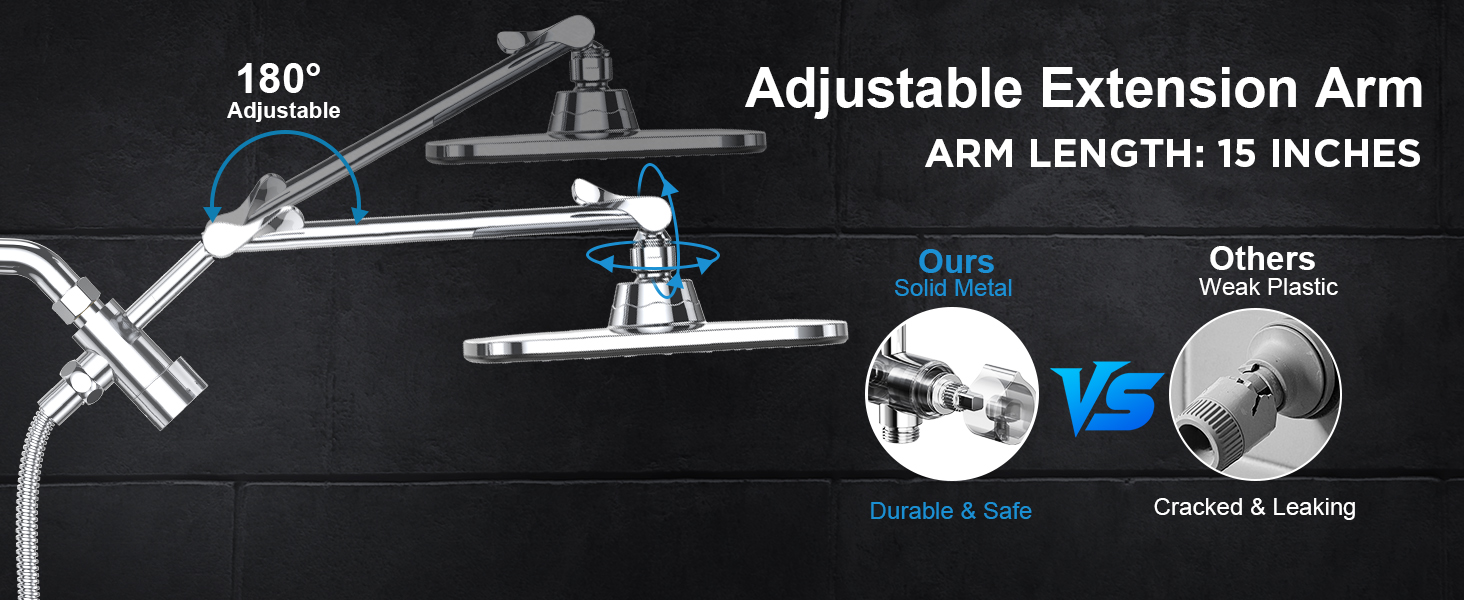 height &amp;amp; angle adjustable all metal 15&amp;#34; extension arm, durable &amp;amp; safe, build to last