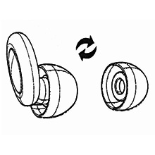 Remove the earplugs and choose earplug sleeves that fit your ear size.