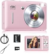 Digital Camera, 44MP FHD 1080P Point and Shoot Digital Camera with 16X Zoom, Small Compact Camera...