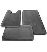 Clara Clark Bathroom Rugs Sets 3 Piece, Velvet Memory Foam Bath Mat - Non-Slip, Machine Wash, Bat...