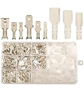 Feggizuli 540pcs 2.8mm 4.8mm 6.3mm Male and Female Spade Connectors Kit with Insulating Sleeve, C...