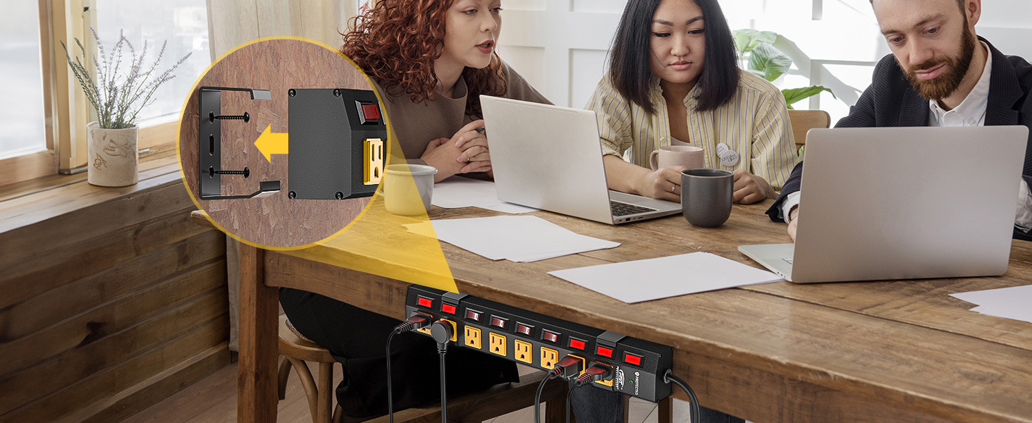 garage power strip with switches, heavy duty power strip, long power strip