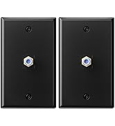 VCE 3GHz Coax Wall Plate UL-Listed, 1-Port Coaxial Cable Wall Plate with Nickel-Plated F-Type Key...