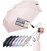 LILAC Travel Windproof Umbrella for Rain, 43" Auto open/close Folding Quick Dry, Compact Lightwei...