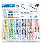 800PCS Solder Seal Wire Connectors,Plustool Self-Solder Heat Shrink Butt Connectors,Solder Sleeve...