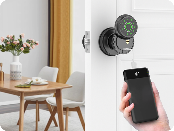 Fingerprint Door Lock with App Type C Port