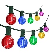 SUNSGNE G40 LED Christmas Globe String Lights, 50FT Shatterproof Round Colored Christmas Lights w...
