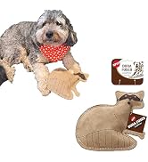SPOT Dura-Fused Leather Raccoon Dog Toy – Real Leather &amp; Jute Fabric, Double-Stitched &amp; Durable, ...