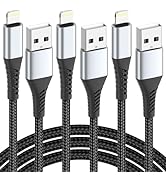 Lightning Cable 3FT, 3 Pack iPhone Charger Cord Fast Charging 3 Foot Braided USB to Lightning Cab...
