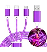 TISTIPPL 3 in 1 Light up Charging Cable,Multi LED Charging Cable,Light Up Charger Cord,3A USB Cab...