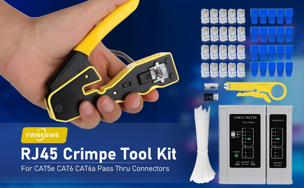 rj45 passthrough crimp too kit 