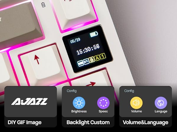 AK820 PRO Wireless Mechanical Gaming Keyboard with Screen