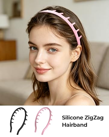 2Pcs Silicone Zig Zag Headbands for Women&amp;amp;#39;s