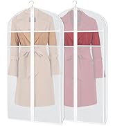Zilink Clear Suit Coat Bags for Storage 50-inch Dress Bags for Hanging Clothes with 3