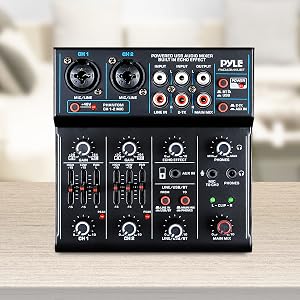 Professional Wireless DJ Audio Mixer - 4-Channel Bluetooth DJ Controller Sound Mixer - USB Audio