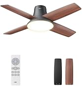 Dreo 44'' Low Profile Ceiling Fans with Lights and Remote Control, 6-Level Dimmable Lighting &amp; 5-...