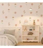 QUCHENG Boho Watercolor Nursery Wall Stickers Kid Room Wall Decals Removable DIY Decor PVC 4 Sheets