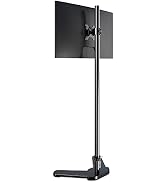 Single Tall Monitor Mount, Extra Long Computer Stand with 47 inch Pole, Floor Computer Stand, Fre...