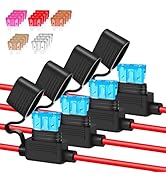 Anyongora 4 Pack Fuse Kit, 16AWG Copper Wire, 20 ATO/ATC Fuses (3-15A), for Auto/Marine/DIY