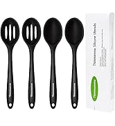 Silicone Cooking Spoon, Nonstick Kitchen Spoons for Cooking, Slotted and Solid Serving Spoon Heat...