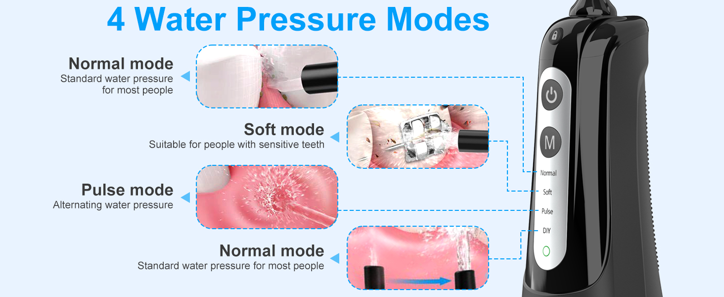 Cordless Water Dental Flosser Teeth Cleaner