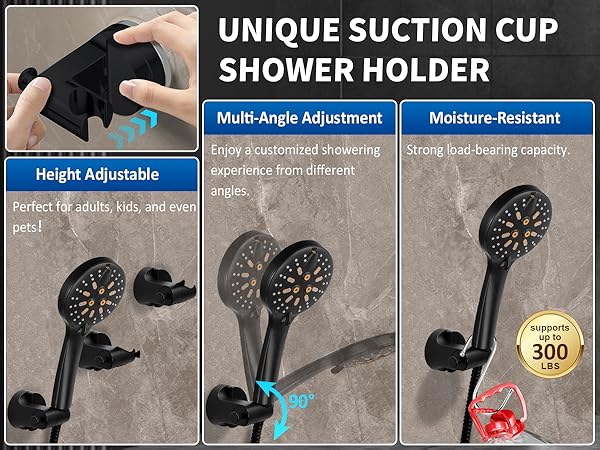 UNIQUE SUCTION CUP SHOWER HOLDER